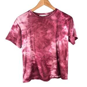 NWT Love Glam Girl Stitch Fix Short Sleeve Tie Dye Boxy Tee Shirt Burgundy XL